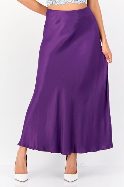 Another Sunday Women Solid Midi Skirt, Purple