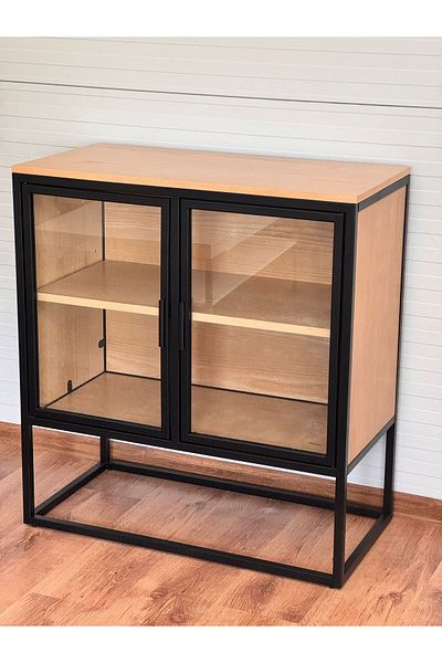 luna home Sibiu GMK industrial-look display cabinet 80 cm wide