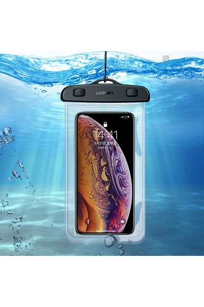 Ugreen Wodoodporne etui torebka na telefon ze smyczą IPX8 do 30m czarny