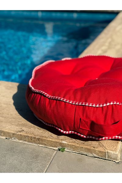 KaiHome Linen Floor Cushion / Pouf / Cushion 60cm