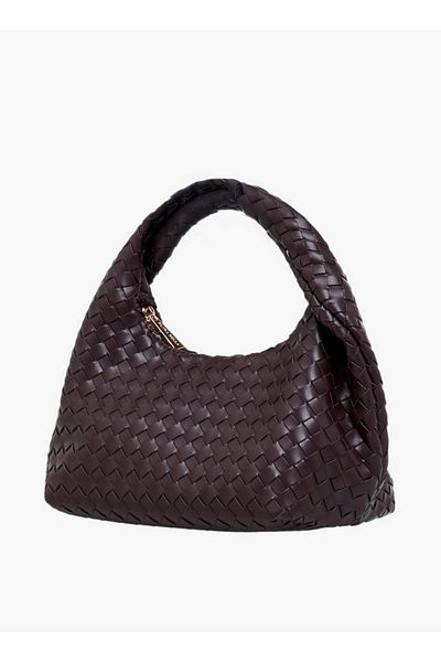 Flora Bella by Shoexpress Flora Bella Braided Hobo Bag with Handle and Zip Closure