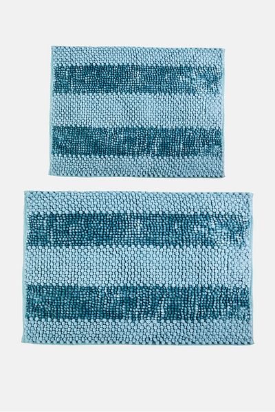 Cascata Collection 2 Pieces Textured Bath Rugs Set, Multicolor