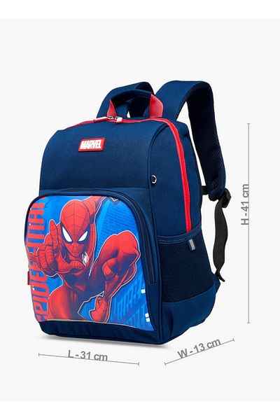 Shoexpress Spider-Man Print School Backpack with Adjustable Shoulder Straps and Zip Closure - 13x31x41 cm