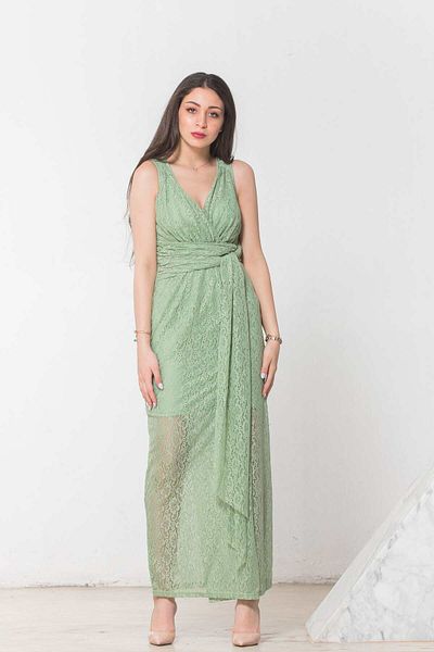 Nichii Lace Long Wrap Dress with Belt