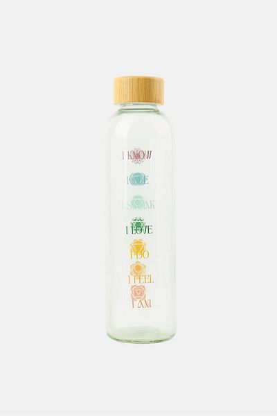 Muy Mucho Water Bottle With Graphic Print Glass 720 ml, Transparent