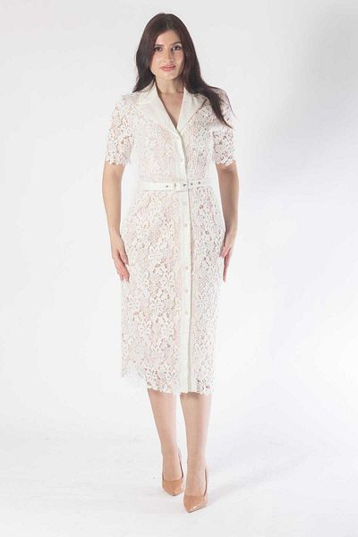 Nichii Women's Short Sleeve Padded Midi Dress with Floral Print