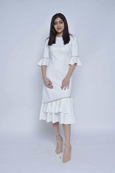 Nichii Short-Sleeve Ruffled Dress
