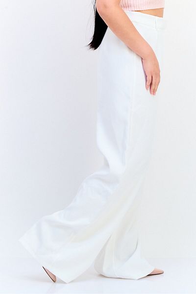 Archive Design Studio Women Regular Fit Plain Wide Leg Pants, White