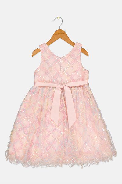 American Princess Toddlers Girl Sequined Partywear Dress, Pink