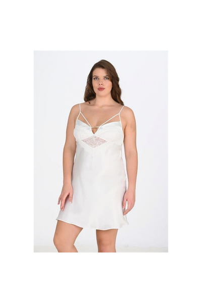 Narnuga Marsilyan- Large Size Ecru Nightgown 2100