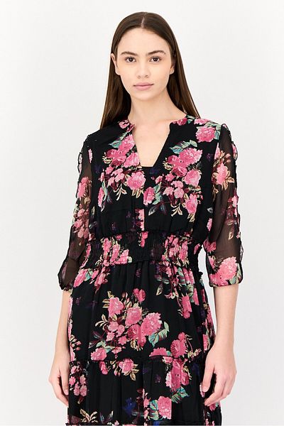 Spy Zone Exchange Women Floral Print Maxi Dress, Multicolor