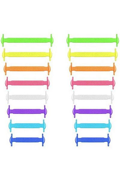 Aptel Silicone shoelaces, 16 pcs., multi-colored