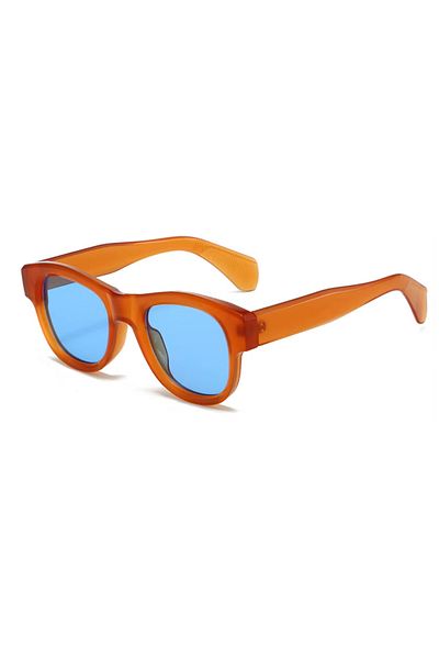Toz Vintage Zileya Orange Frame Blue Glass Vintage & Retro Unisex Sunglasses
