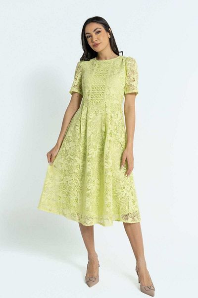 Nichii Embroidered Short Sleeve Midi Dress
