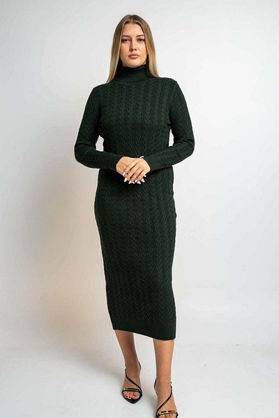 Nichii Women's Long Sleeve Midi Braided Dress