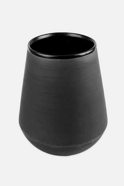 Vaidava Ceramic Decorative Flower Vase, Black