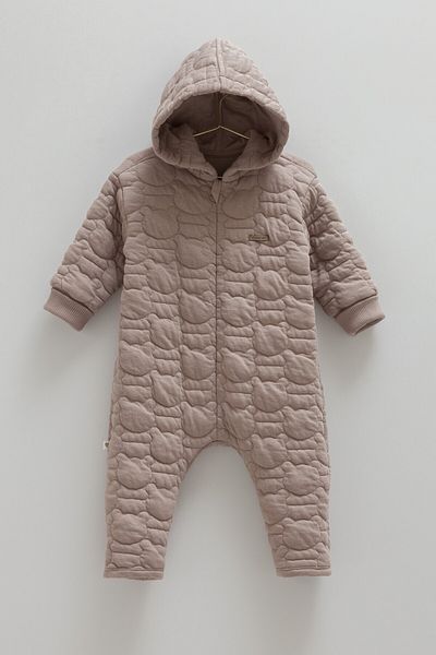 Caramell Organic Cotton Quilted Baby Romper – Hooded Romper (1-12 Months)
