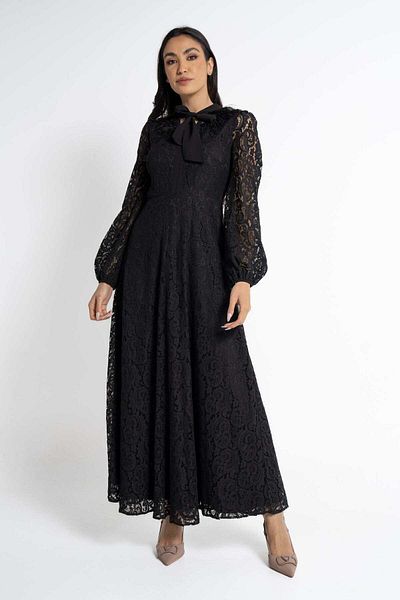 Nichii Women's Long Sleeve Lace Maxi Dress