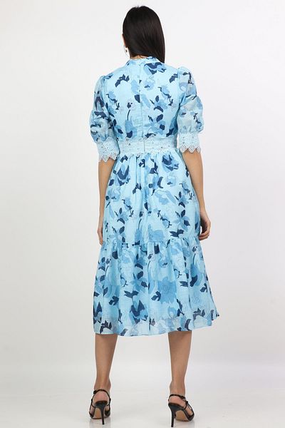 Nichii Floral High-Waisted Midi Dress