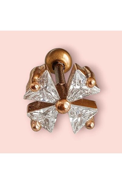 Begonia Accessories 925 ayar gümüş ROSE Kıkırdak Helix Tragus Piercing lobe uyumlu piercing küpe