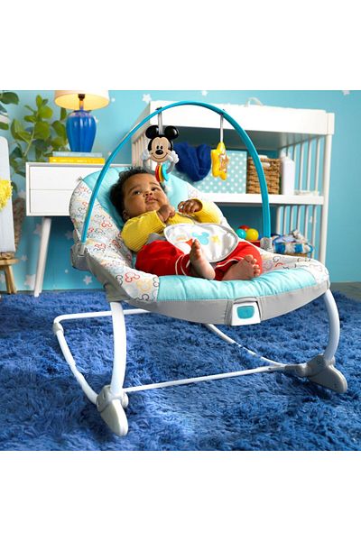 Bright Starts Mickey Mouse Original Besties Infant to Toddler Rocker, 0 - 30 Months
