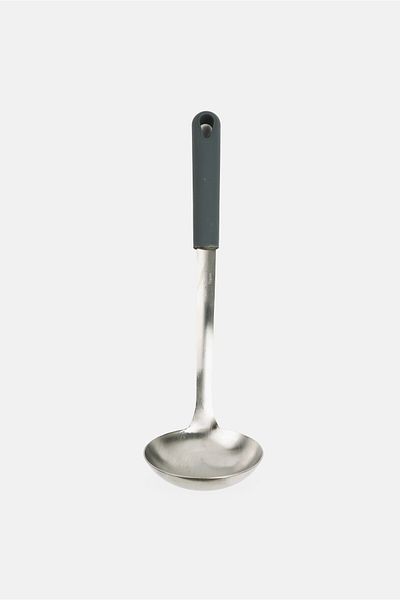 BEBEHOME Stainless Steel Soup Ladle Rubber Oil Coating, Silver