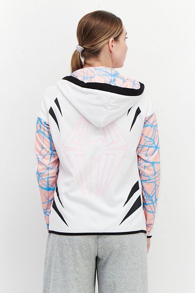 Marvel Spider-Man Women Allover Print Long Sleeve Hoodie, White