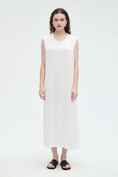 Nichii Women's Long Midi A-Line, plain and wide Dress