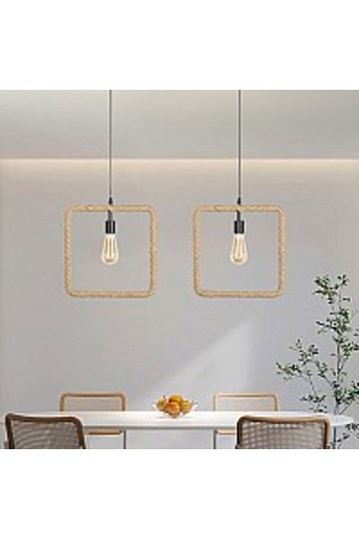 Hummer Pendant Rope Square Lamp E27