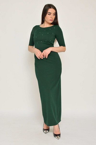 Nichii Long Fitted Evening Dress with Short Sleeves