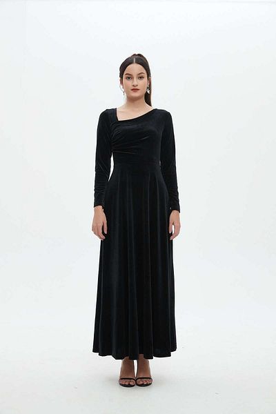 Nichii Women's Long Sleeve Maxi Dress with Waist Detail