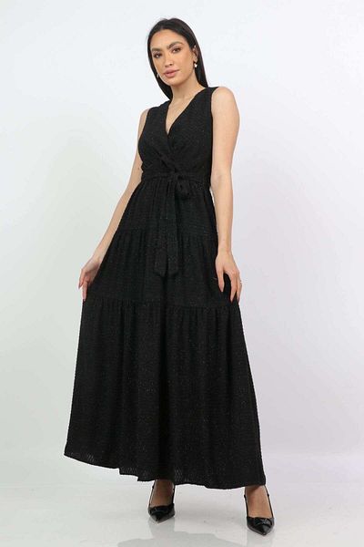 Nichii Long Evening Dress with Belt and Off-Shoulder Neckline -
