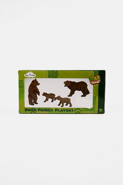 Ton O' Fun 4 Piece Realistic Bear Family Animal Figure Playset