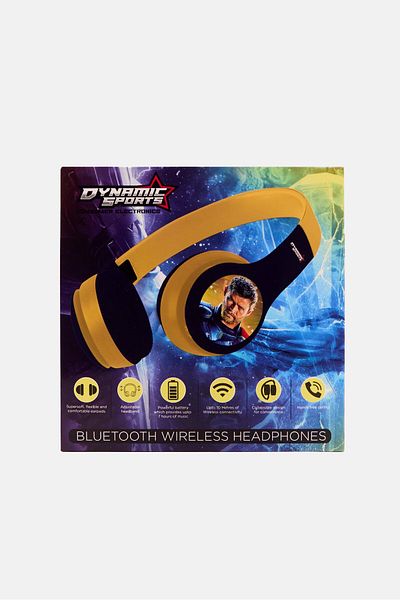 Dynamic Sports Products Thor Bluetooth Wireless Headphones, Mustard