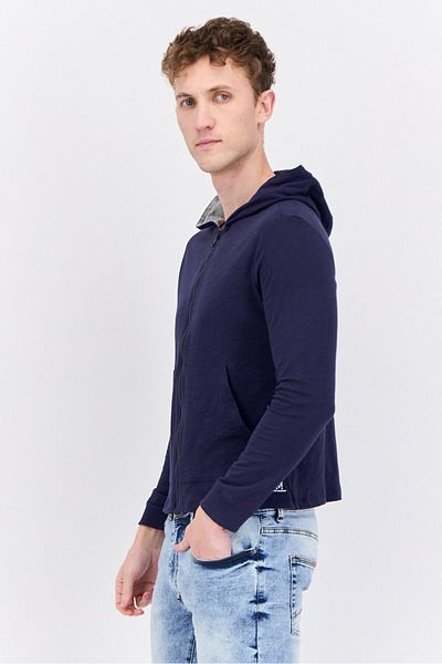 Jaxson Maximus Men Hooded Brand Logo Long Sleeves Sweatshirt, Navy Blue