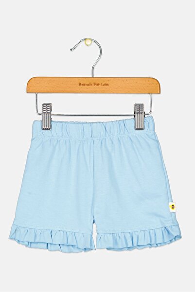 Cheekee Munkee Toddlers Girl Plain Pull On Shorts, Light Blue