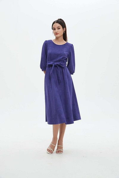 Nichii Women's Midi Dress with 3/4 Sleeves and Waist Tie