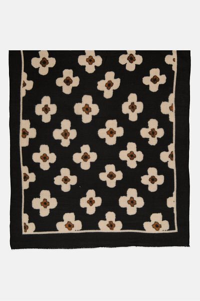 Casa Caracol Women Geometric Pattern Scarfs 180 x 85 cm, Black