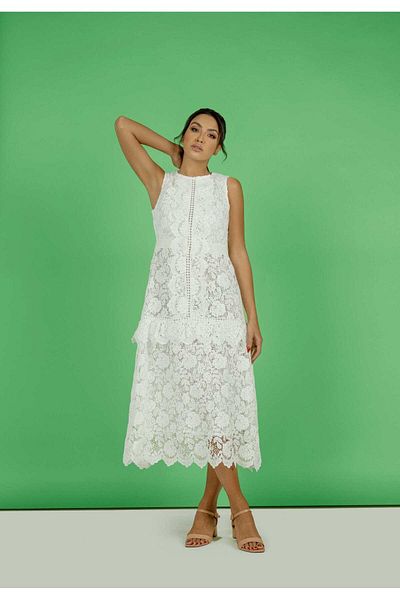 Nichii Lace Midi Dress without Sleeves