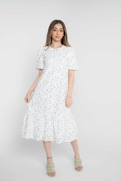 Nichii Women's Midi Floral Dress with Half Sleeves