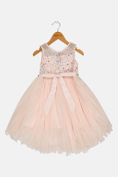 American Princess Kids Girl Textured Dress, Light Pink