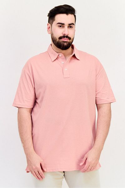 Romeo NYC Men Regular Fit Short Sleeve Solid Polo Shirts, Pink