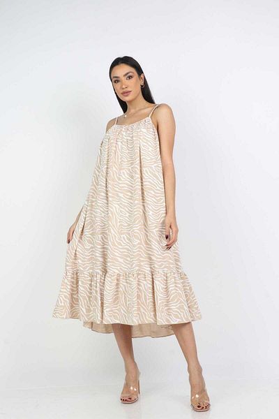 Nichii Floral Ruffled Hem Midi Dress with Straps