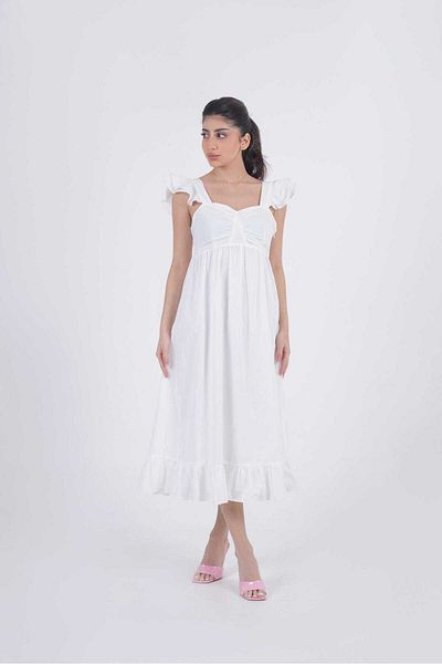 Nichii Girls' Midi Dress with Butterfly Shoulder Straps