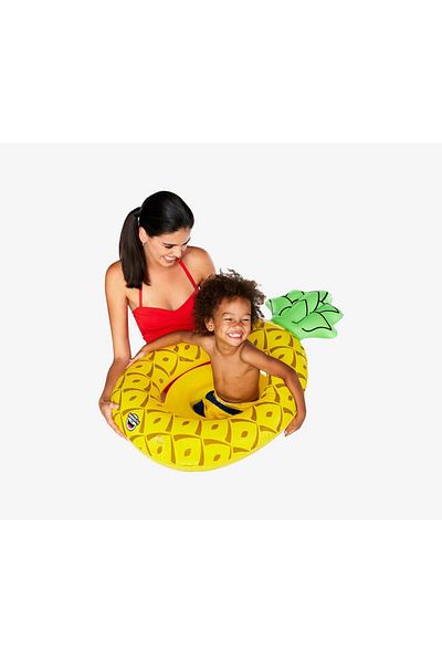BIG MOUTH TOYS Vinyl Inflatable Pineapple Baby Float, Yellow