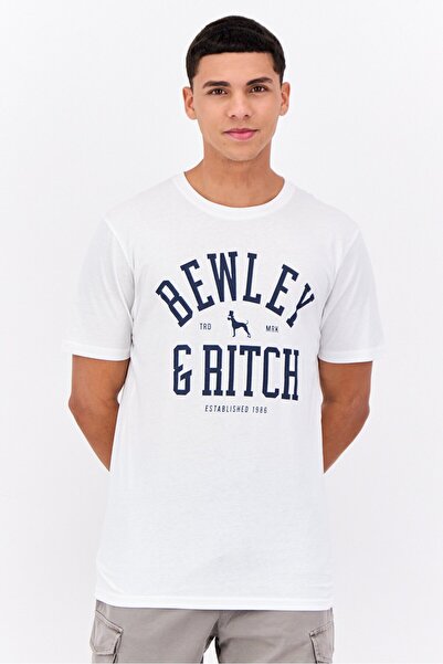 Bewley Ritch Men 5 Piece Crew Neck Short Sleeves Graphic Printed T-Shirt, White