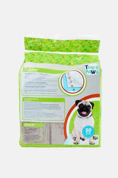 Tails & Paws 50Pcs Training Pads, Multicolor