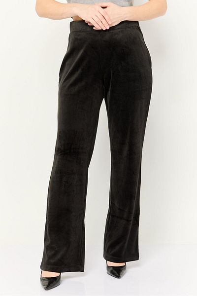 Chloe + Jasmine Women Regular Fit Solid Straight Leg Pant, Slate Black