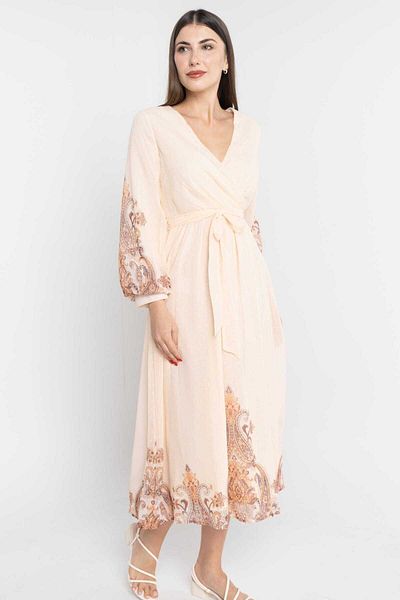 Nichii Long-Sleeve Printed Midi Dress