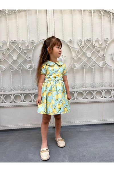 HÇ Hülya Çelik KİDSWEAR 2018 Girl's Lemon Patterned Dress
